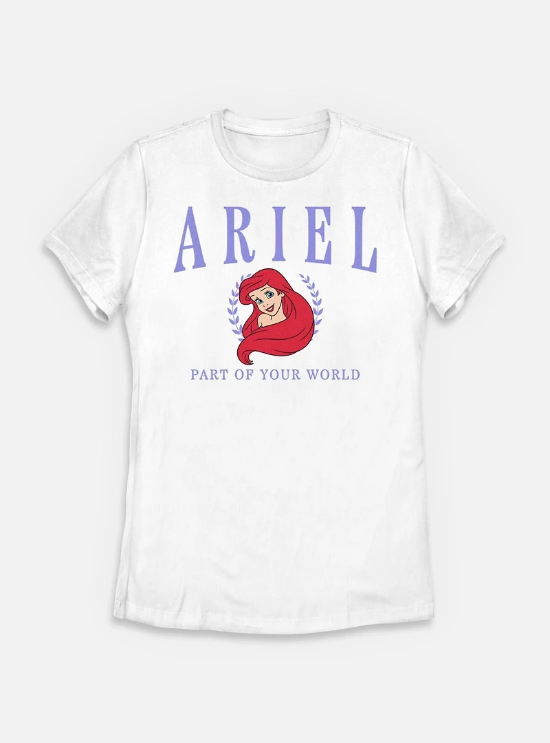 Disney Princesses Ariel Collegiate Womens T-Shirt