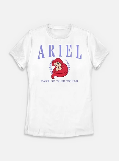 Disney Princesses Ariel Collegiate Womens T-Shirt