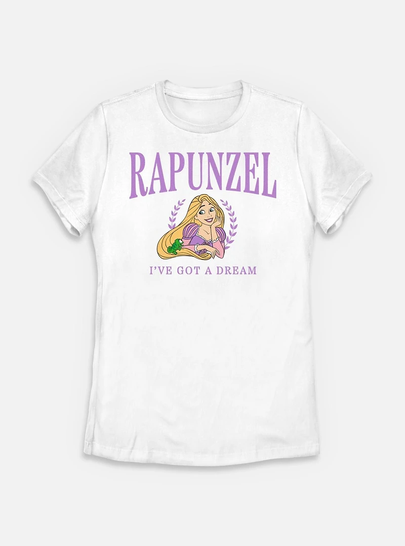 Disney Princesses Rapunzel Collegiate Womens T-Shirt
