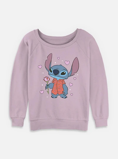 Disney Lilo & Stitch Be My Valentine Womens Slouchy Sweatshirt
