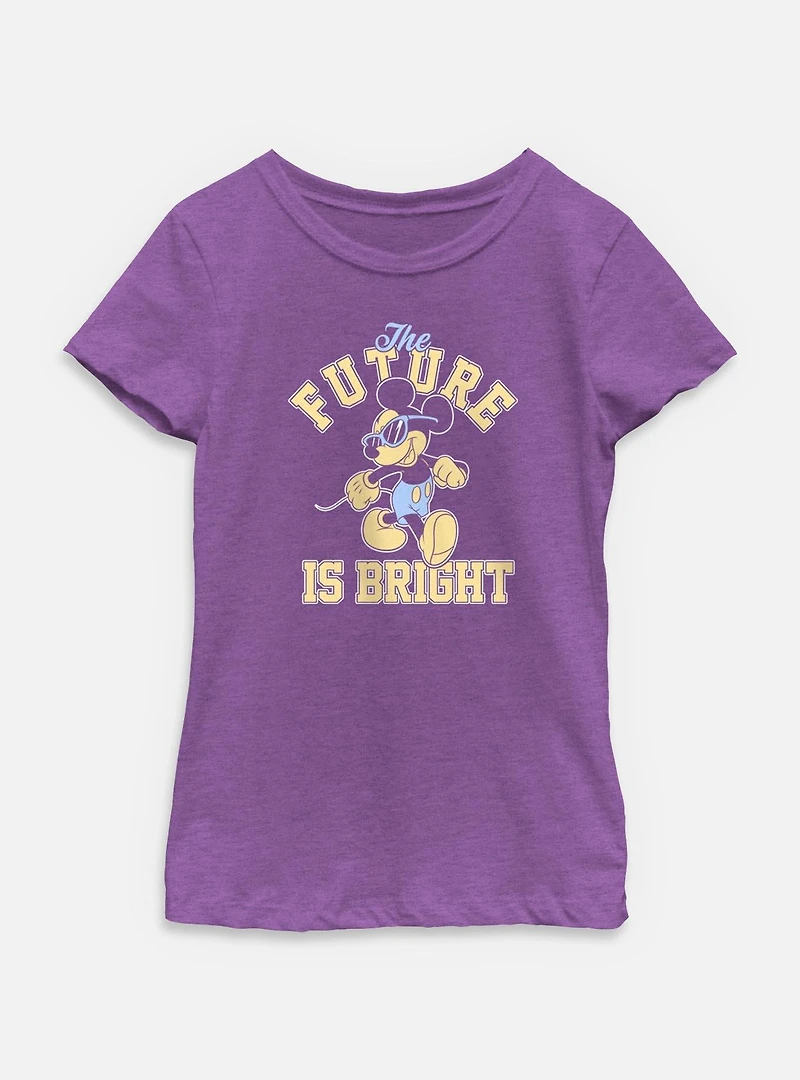 Disney Mickey Mouse The Future Is Bright Youth Girls T-Shirt