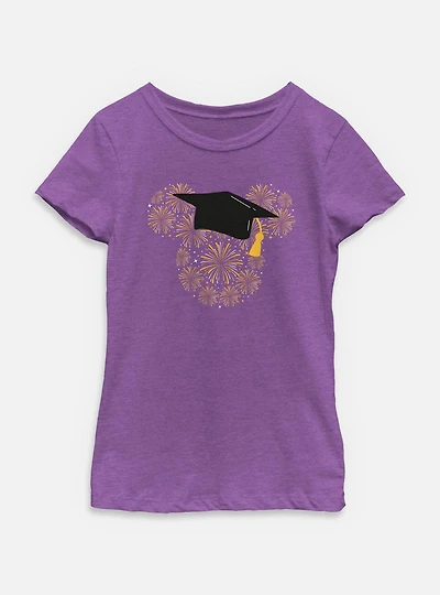 Disney Mickey Mouse Graduated Fireworks Youth Girls T-Shirt