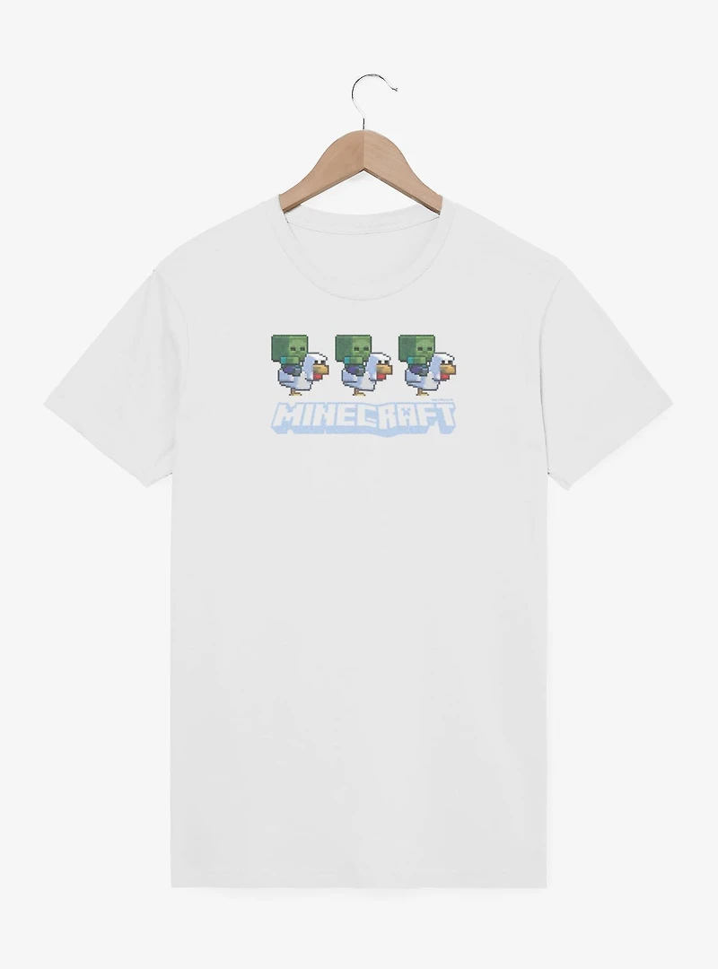 A Minecraft Movie Chicken Jockey Pixel Logo  T-Shirt