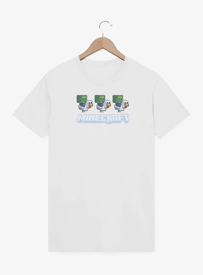 A Minecraft Movie Chicken Jockey Pixel Logo  T-Shirt