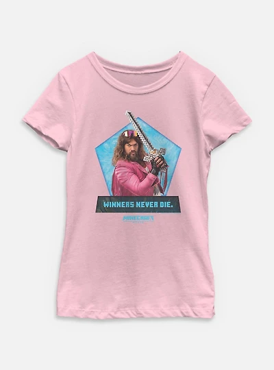 A Minecraft Movie Garrett Winners Never Die Youth Girls T-Shirt