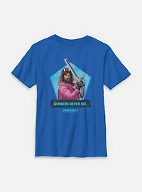 A Minecraft Movie Garrett Winners Never Die Youth T-Shirt