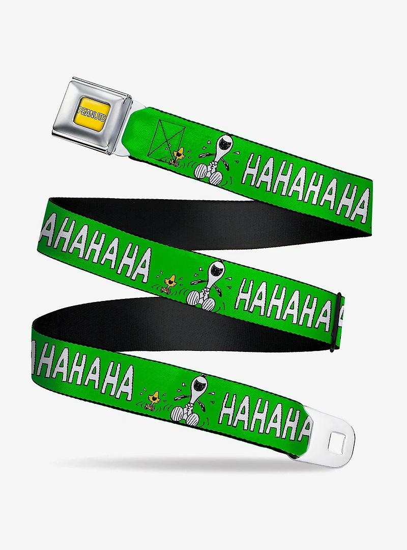 Peanuts Snoopy and Woodstock Laughing Pose Seatbelt Buckle Belt