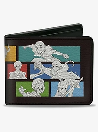 Avatar: The Last Airbender Character Pose Blocks and Title Logo Multi Bifold Wallet