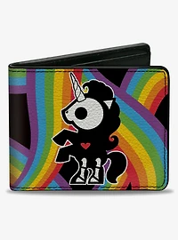 Skelanimals Bonita The Unicorn Pose and Title Logo Rainbows Bifold Wallet