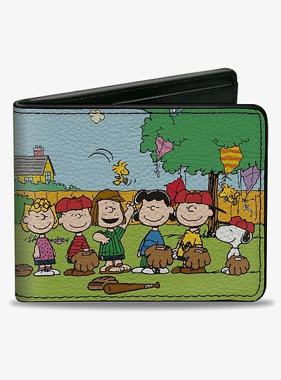 Peanuts Gang Backyard Baseball Group Pose Bifold Wallet