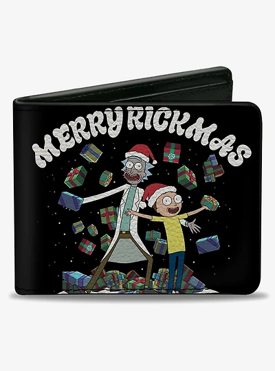 Rick and Morty Holiday Merry Rickmas Pose Happy Human Holiday Bifold Wallet