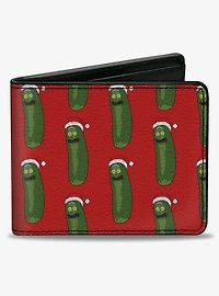 Rick and Morty Holiday Pickle Rick Santa Clause Pose Bifold Wallet