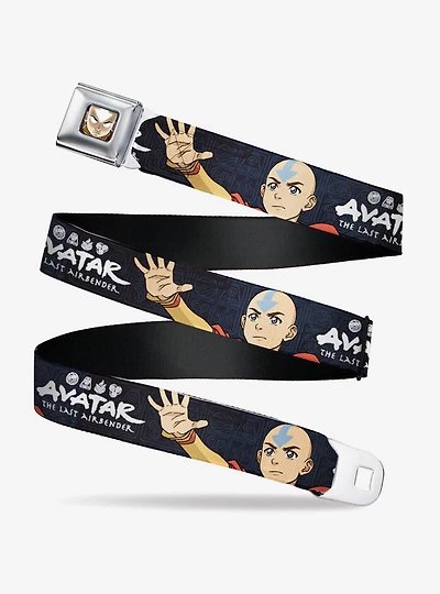 Avatar: The Last Airbender Aang Hand Pose and Title Seatbelt Buckle Belt