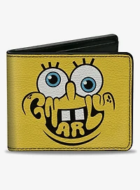 SpongeBob SquarePants Gnarly Face and Text Bifold Wallet
