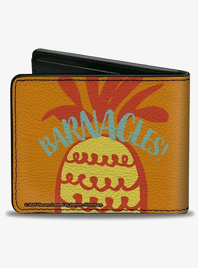 SpongeBob SquarePants Character Face and Barnacles Pineapple Bifold Wallet