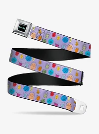 Rick and Morty Colorful Faces Seatbelt Buckle Belt