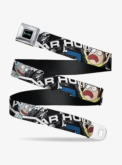 Rick and Morty Fear Hole Pose Text Seatbelt Buckle Belt