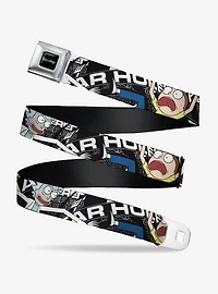 Rick and Morty Fear Hole Pose Text Seatbelt Buckle Belt