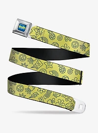 SpongeBob SquarePants and Friends Line Art Collage Seatbelt Buckle Belt