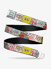 SpongeBob SquarePants and Friends Close-Up Face Seatbelt Buckle Belt