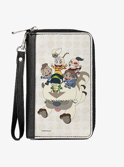 Avatar: The Last Airbender Chibi Characters Group On Appa Zip Around Wallet