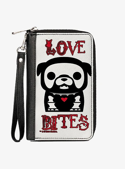Skelanimals Maxx The Bulldog Love Bites Pose Zip Around Wallet
