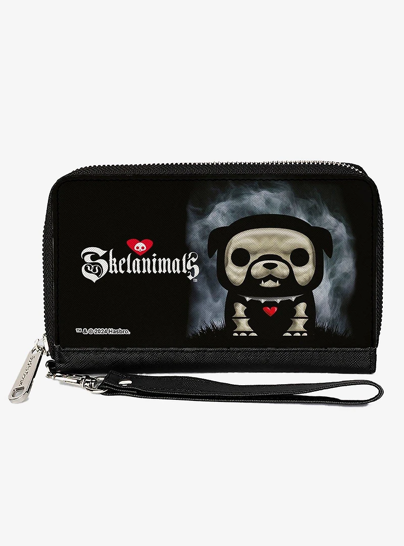 Skelanimals Maxx The Bulldog Fog Pose and Logo Zip Around Wallet