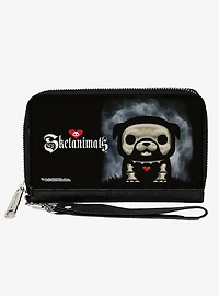 Skelanimals Maxx The Bulldog Fog Pose and Logo Zip Around Wallet