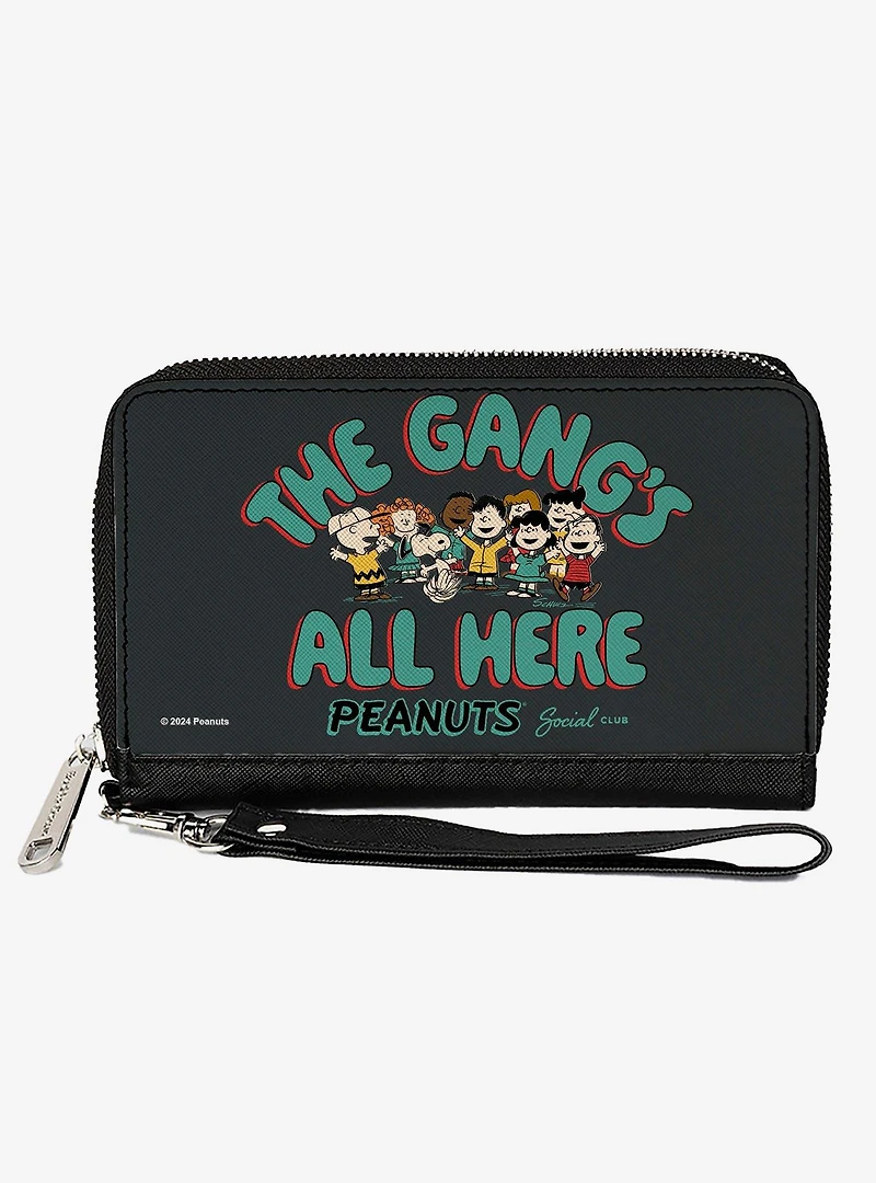 Peanuts Gang 75th The Gang's All Here Group Pose Zip Around Wallet