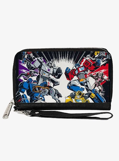 Transformers Decepticon and Autobots Battle Zip Around Wallet