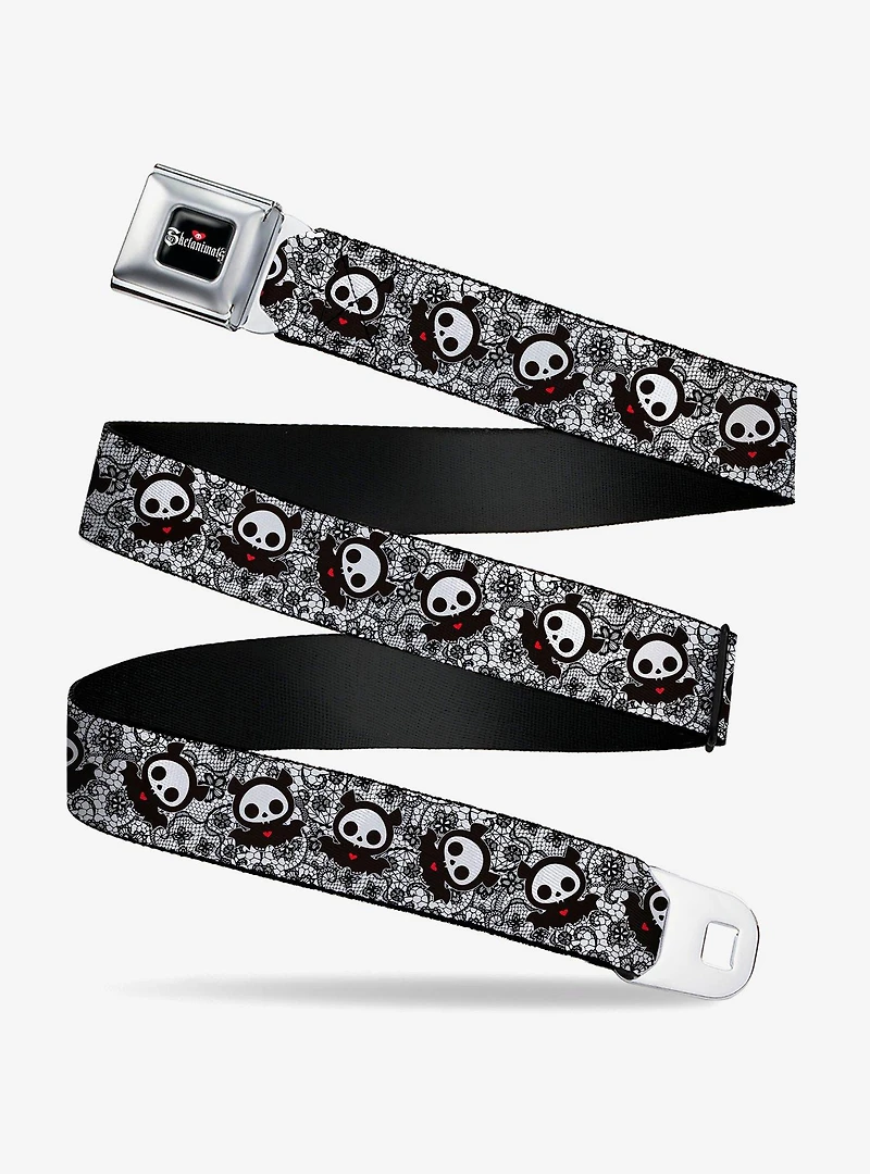 Skelanimals Diego The Bat Pose Lace Print Seatbelt Buckle Belt