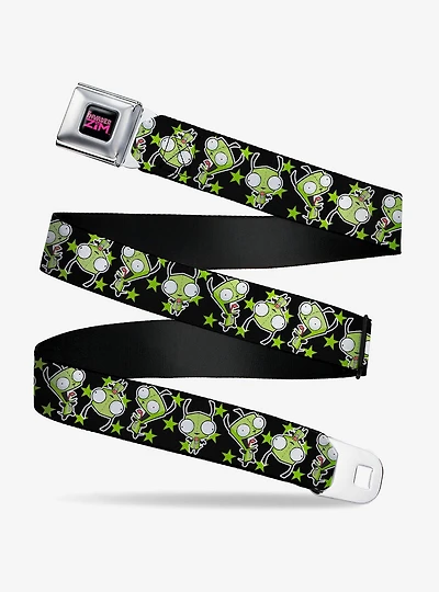 Invader Zim GIR Poses and Stars Seatbelt Buckle Belt