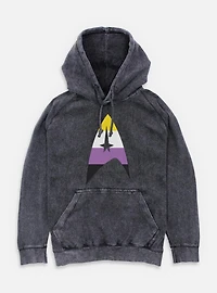 Star Trek Nonbinary Flag Logo Mineral Wash Hoodie