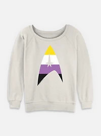 Star Trek Nonbinary Flag Logo Womens Slouchy Sweatshirt