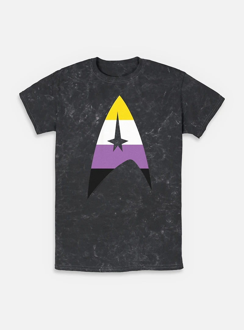Star Trek Nonbinary Flag Logo Mineral Wash T-Shirt