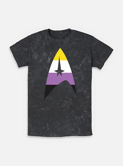 Star Trek Nonbinary Flag Logo Mineral Wash T-Shirt