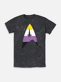 Star Trek Nonbinary Flag Logo Mineral Wash T-Shirt