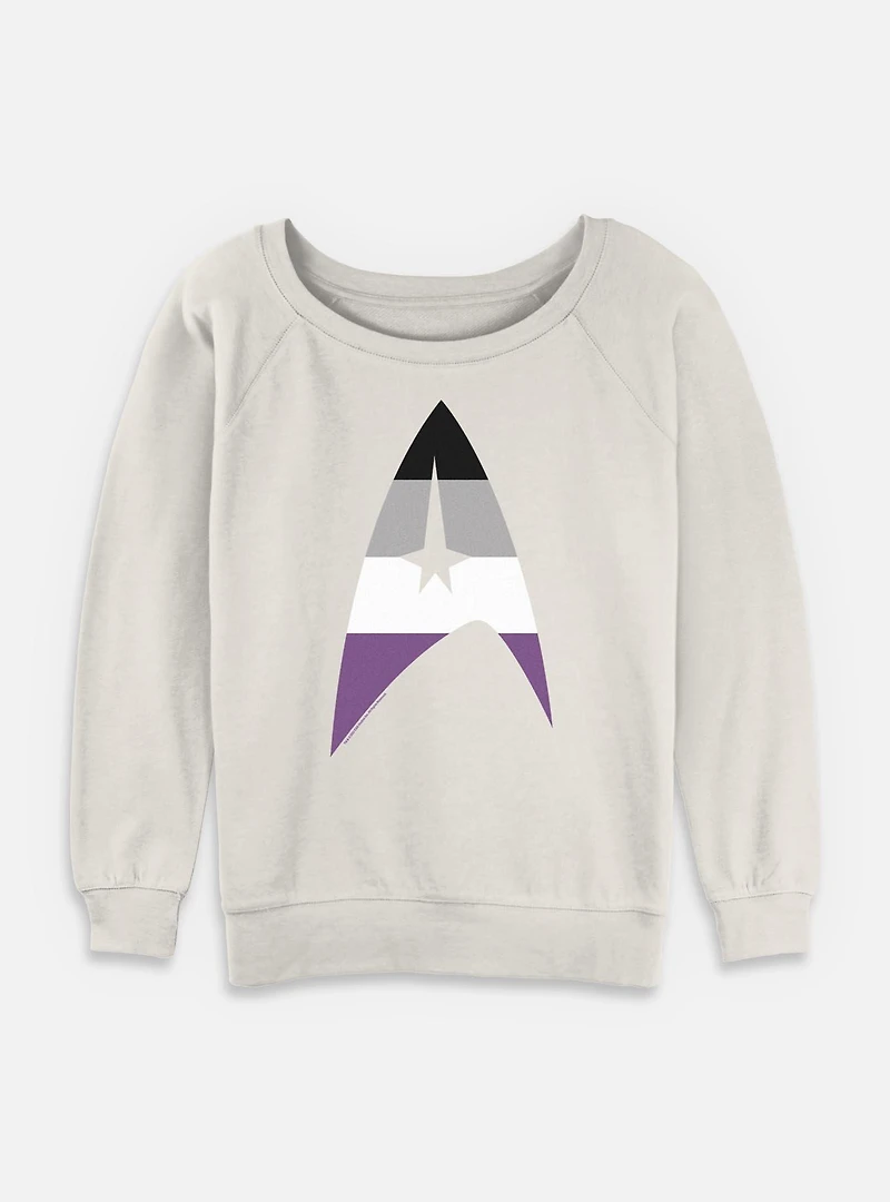 Star Trek Asexual Flag Logo Womens Slouchy Sweatshirt