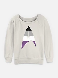Star Trek Asexual Flag Logo Womens Slouchy Sweatshirt