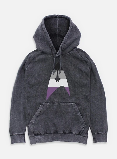 Star Trek Asexual Flag Logo Mineral Wash Hoodie