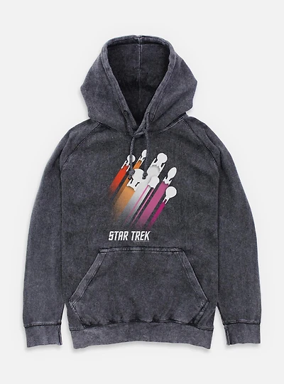 Star Trek Lesbian Pride Fleet Stripes Mineral Wash Hoodie