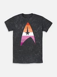 Star Trek Lesbain Flag Logo Mineral Wash T-Shirt