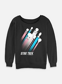 Star Trek Trans Pride Fleet Stripes Womens Slouchy Sweatshirt