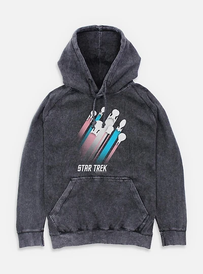 Star Trek Trans Pride Fleet Stripes Mineral Wash Hoodie