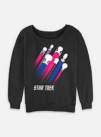 Star Trek Bisexual Pride Fleet Stripes Womens Slouchy Sweatshirt
