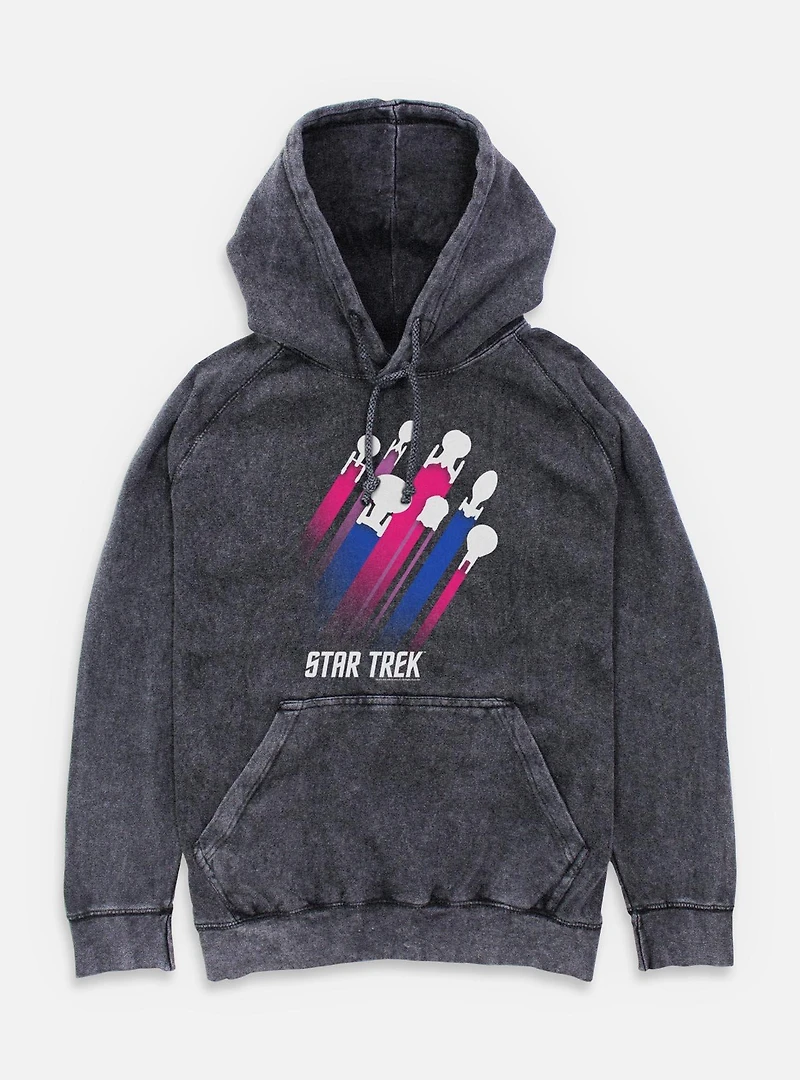 Star Trek Bisexual Pride Fleet Stripes Mineral Wash Hoodie