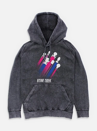 Star Trek Bisexual Pride Fleet Stripes Mineral Wash Hoodie