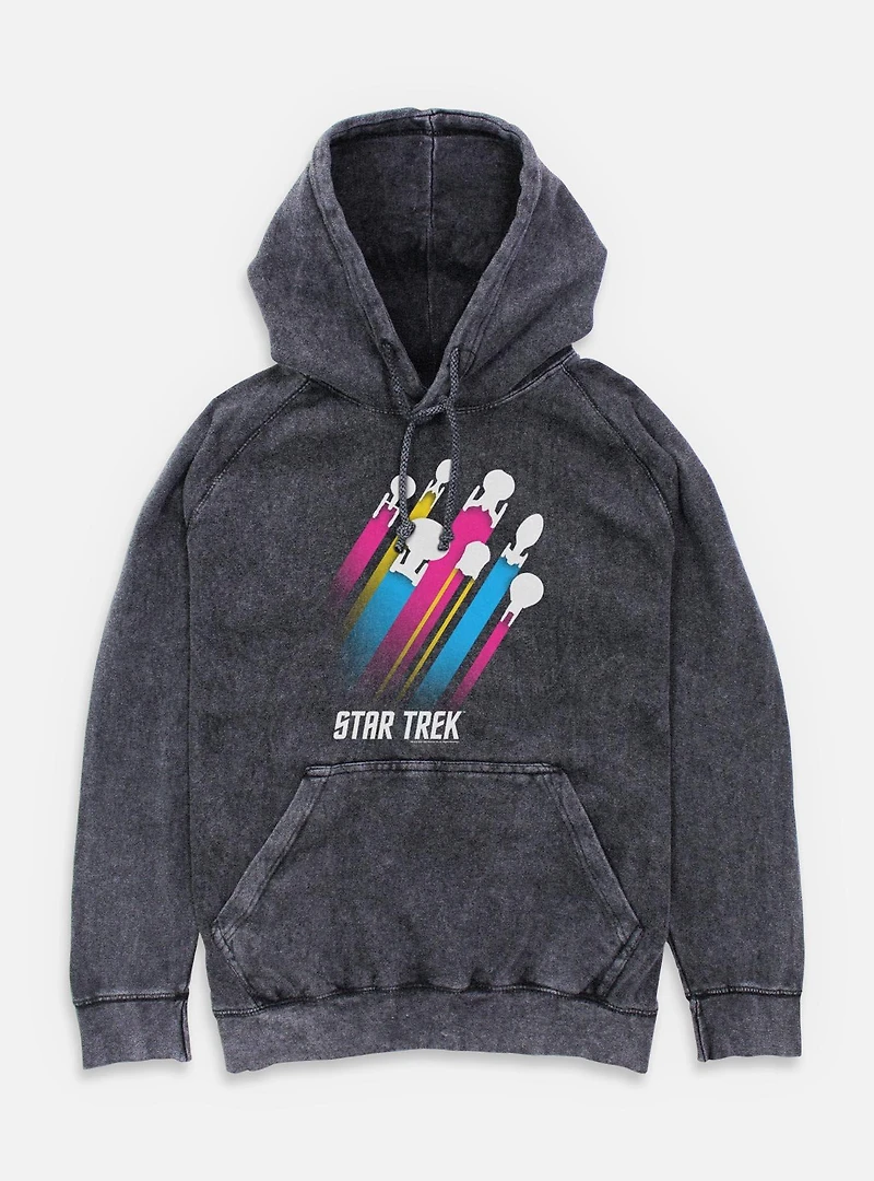 Star Trek Pan Pride Fleet Stripes Mineral Wash Hoodie