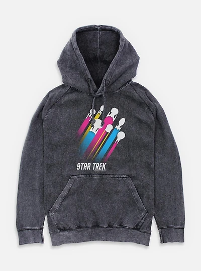 Star Trek Pan Pride Fleet Stripes Mineral Wash Hoodie