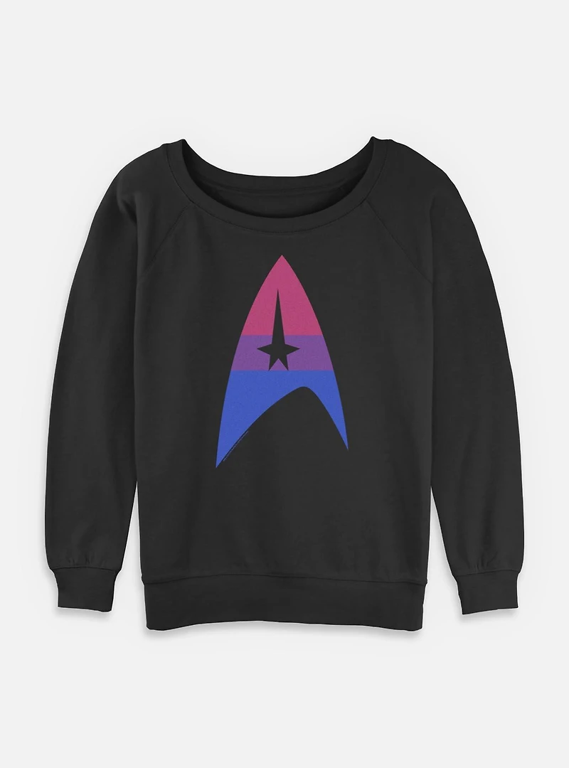 Star Trek Bisexual Flag Logo Womens Slouchy Sweatshirt